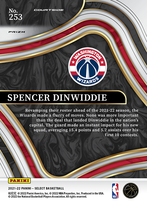 Shop Spencer Dinwiddie 21-22 NBA Select Courtside - Blue Shimmer 