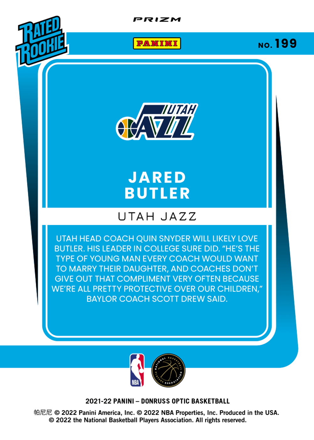 2021-22 Panini Prizm Rookie Silver Jared Butler #290 Utah Jazz – ARD Sports  Memorabilia