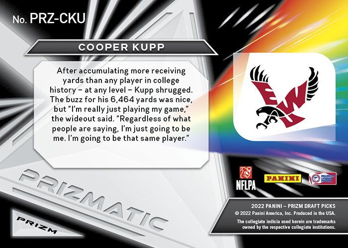 Cooper Kupp 2021 Prizm Draft Picks Chrome Base Card#47 Eastern Washington  Eagles 