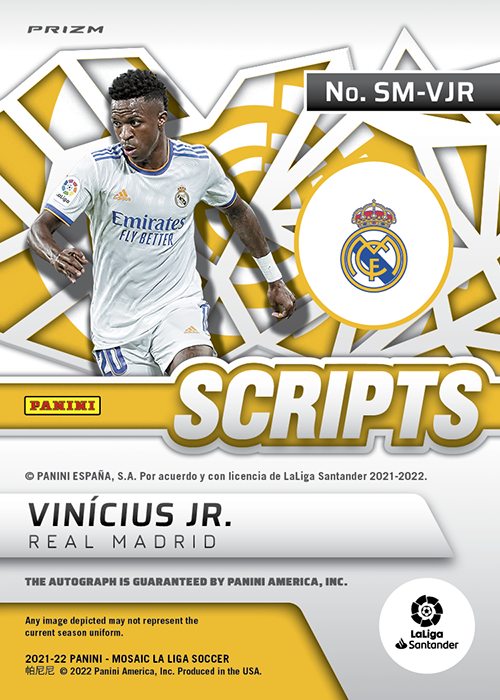 即日発送】 panini mosaic la liga ヴィニシウス サインカード