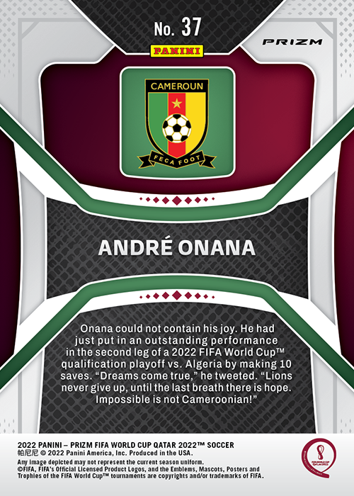 Andre Onana 2022 Panini NFT Prizm FIFA World Cup Soccer Digital Trading  Card | Panini America