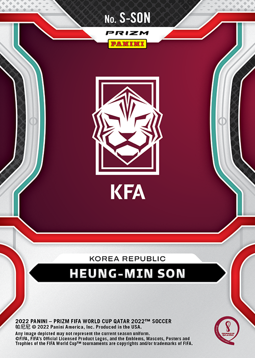 Heung-min Son 2022 Panini NFT Prizm FIFA World Cup Soccer Digital