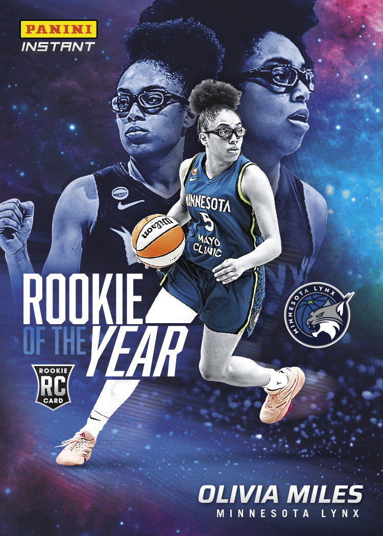 Detailed Image of Olivia Miles - 2026 Panini Instant WNBA Rookie of the Year - Galaxy 1/1