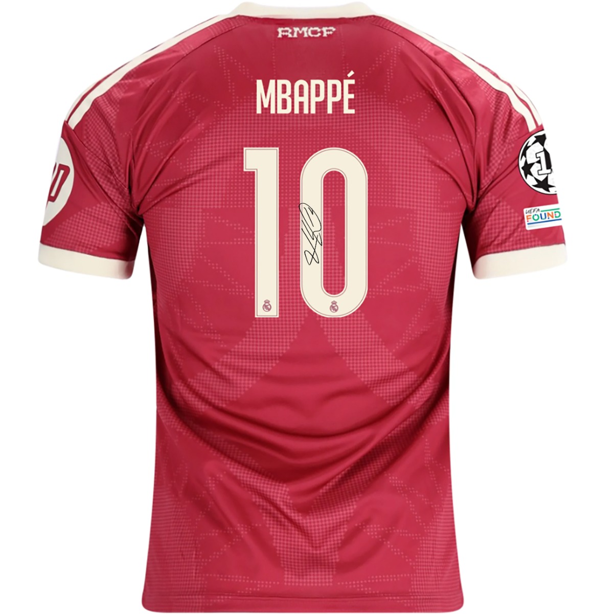 Detailed Image of Kylian Mbappe Autographed 2026-27 Real Madrid Pink Replica Third Jersey ~Open Edition Item~