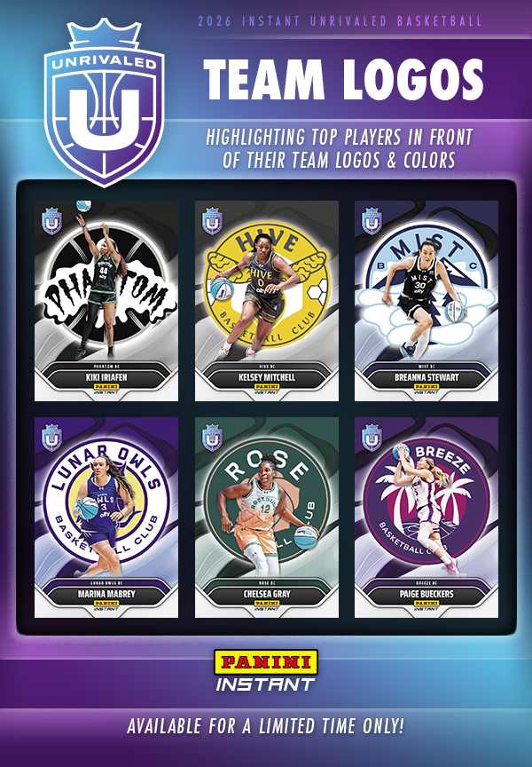 Detailed Image of 24-Card 2026 Panini Instant UNRIVALED Team Logos Set #1-24 - Base Set 10-pack