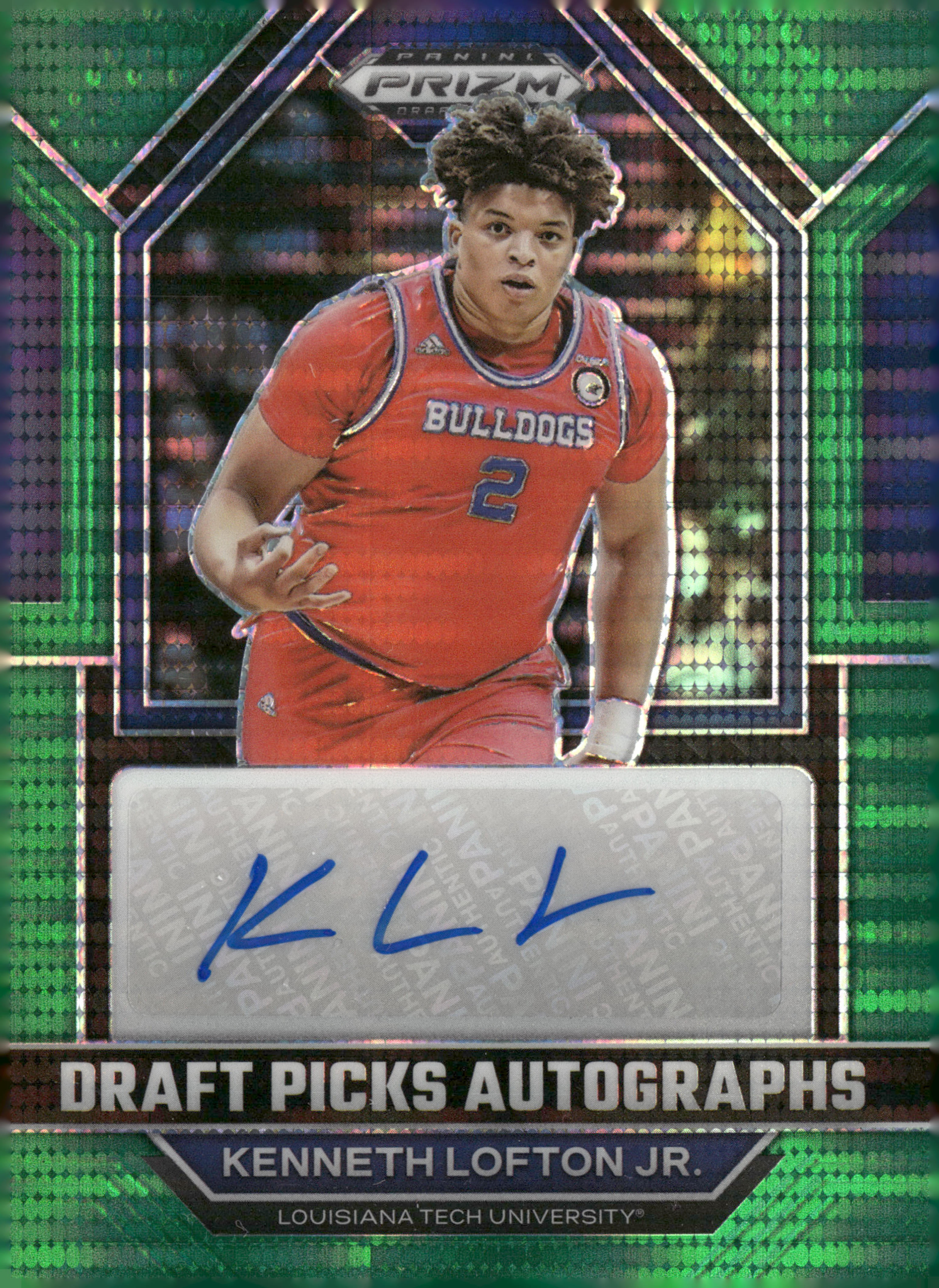 Kenneth Lofton Jr.- 2023 Prizm Draft Picks Autographs Green