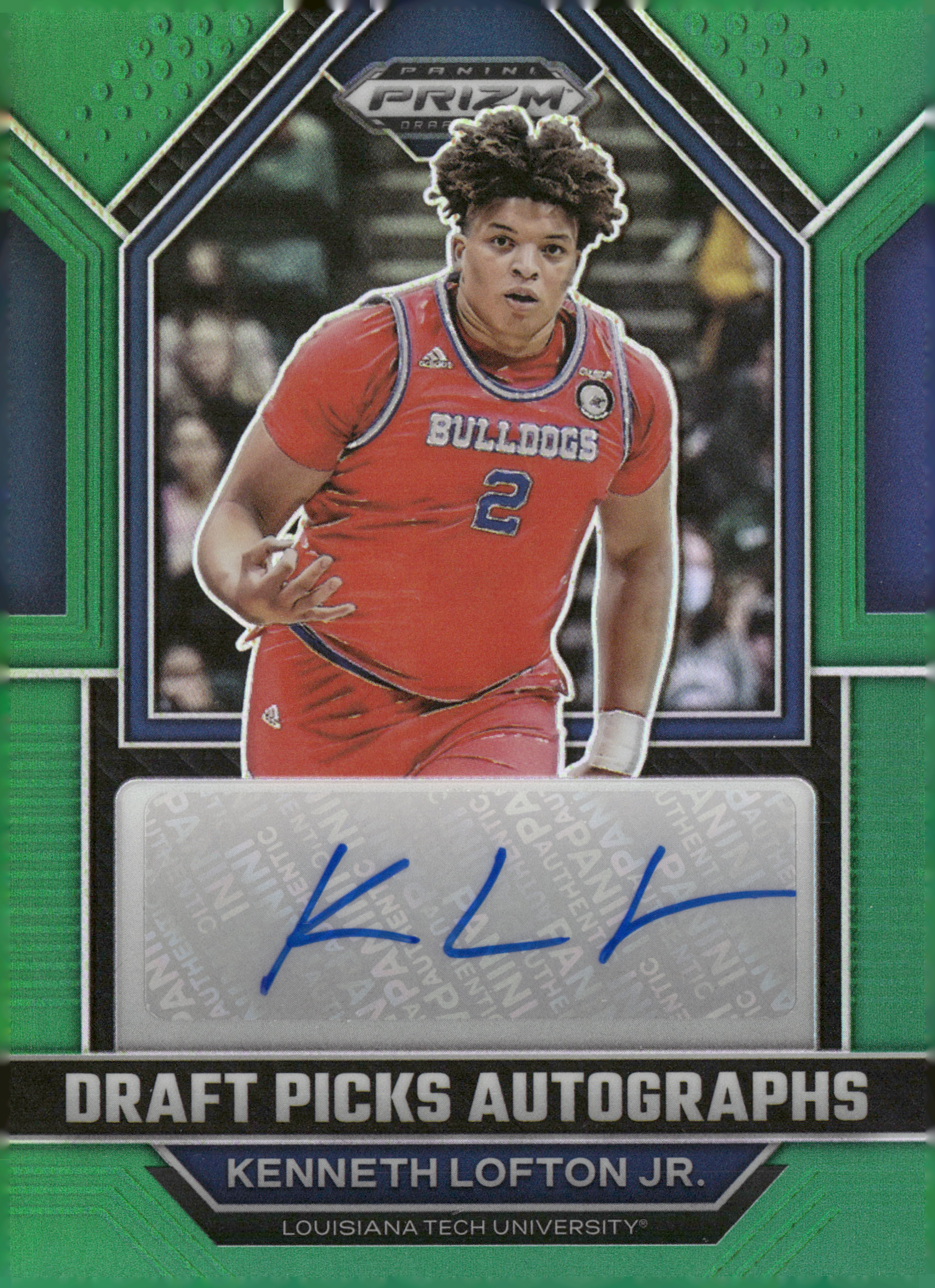 Kenneth Lofton Jr.- 2023 Prizm Draft Picks Autographs Green Prizms